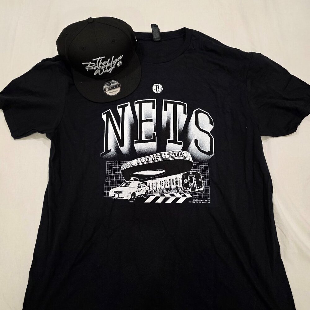 Brooklyn Nets Men's SGA T-Shirt & New Era Snapback Hat- New W/O Tags!